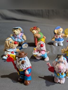 5 Wrinkles The Dog And 3 Furskins PVC Figures Vtg 1980's Toys